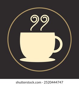 Hot coffee trendy icon refined abstract vector illustration colorful artwork lovely design.eps