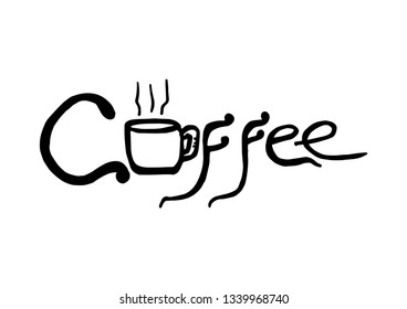hot of coffee - vector