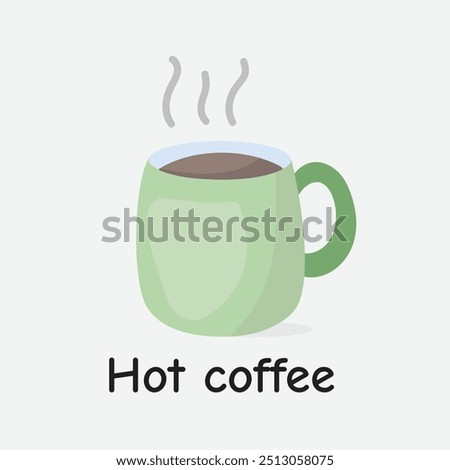 Hot Coffee Vector: Cozy Winter Warm Beverage Design