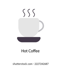 Iconos planos vectoriales de café caliente. Ilustración de acciones simple