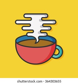 hot coffee vector icon