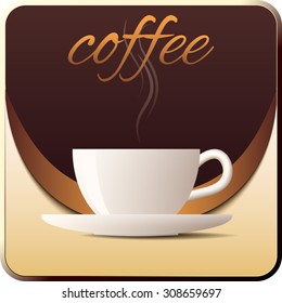 Hot Coffee vector  icon for cafes and bistros.