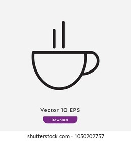 Hot coffee vector icon. Cup symbol. Best modern flat pictogram illustration for web and mobile apps design.