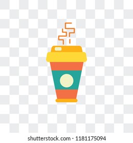 Hot coffee vector icon isolated on transparent background, Hot coffee logo concept