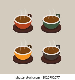 
Hot coffee, vector. Illustration.