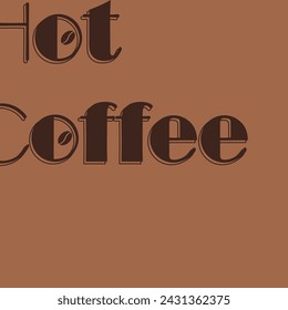 Hot coffee. Vector illustration. Web, business. Grunge texture. Concept. Text