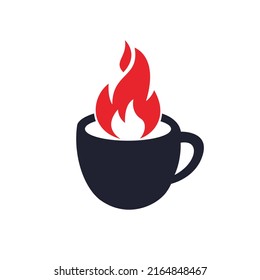 Hot coffee vector logo design template.	