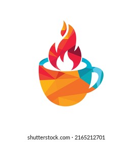 Hot coffee vector logo design template.	
