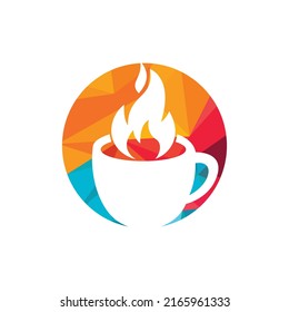 Hot coffee vector logo design template.	