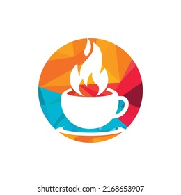 Hot coffee vector logo design template.	