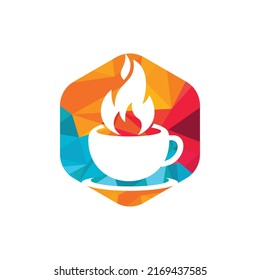 Hot coffee vector logo design template.	