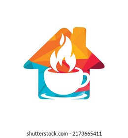 Hot coffee vector logo design template.	