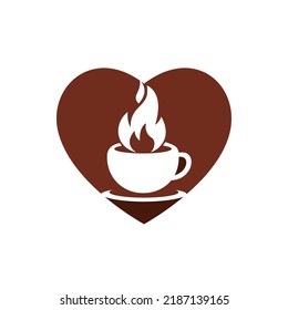 Hot coffee vector logo design template.	
