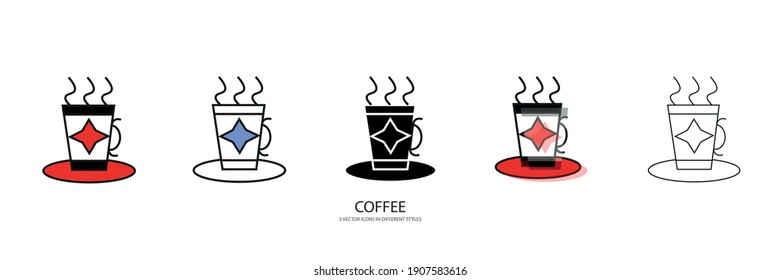 hot coffee vetor type icon