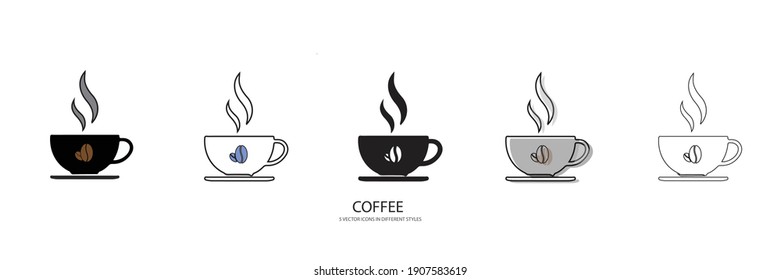 hot coffee vetor type icon