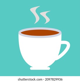 hot coffee in white coffee cup 