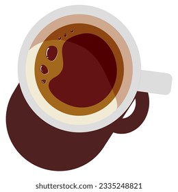 hot coffee in white cup front view latte cappuccino americano espresso mocha cocoa vector illustration