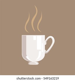 Café Caliente En La Copa Blanca Icono Vector Aislado Del Set De Cafetería Bebidas Variables Artículos De Menú