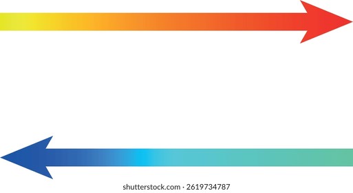 hot and col temperature gradient arrow symbol vector illustration