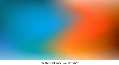 Hot and cold abstract background featuring vibrant orange and deep blue textures. Strong contrast gradient with dark green-blue and matte amber tones.