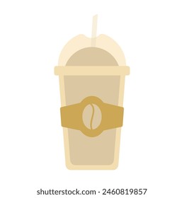 Hot and cold coffee beverage. Different types of drinks set. Espresso, americano cup, cappuccino and latte in paper mug, iced macchiato in glass. Flat vector illustrations isolated on white background
