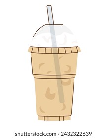 Hot and cold coffee beverage. Drink cup vector flat icon. Vector illustration EPS10