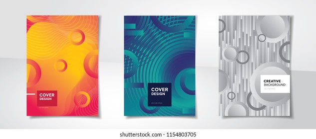 Hot and cold colorful abstract creative design cover background set A4 proportion 