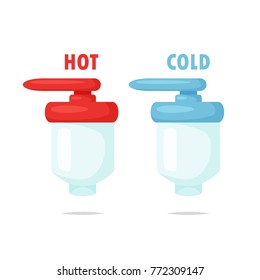 Hot and cold faucet icon vector