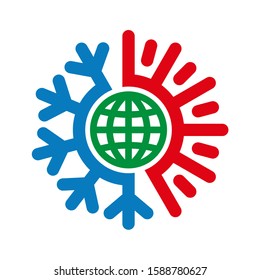 Hot Cold Globe Logo Design Template