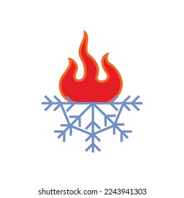 Hot and cold Heating Ventilation and Air Conditioning HVAC logo