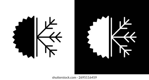 Concepto de icono caliente y frío. icono de silueta.