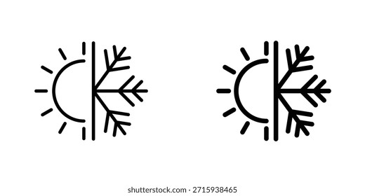 Hot and cold icon design collection. Vector sign and symbol for UI designs