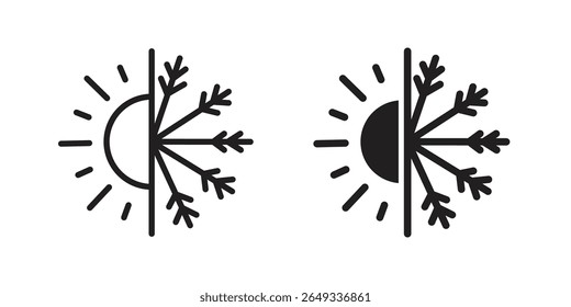 Hot and cold icon Design Illustrations. editable web icons
