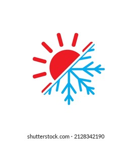 Plantilla de diseño de iconos calientes y fríos ilustración vectorial aislada