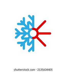 Hot and cold icon design template vector isolated illustration