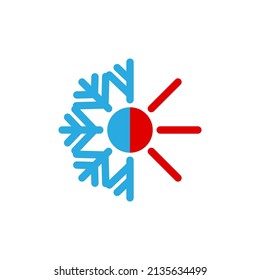 Plantilla de diseño de iconos calientes y fríos ilustración vectorial aislada