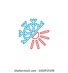 Hot and cold icon graphic design template