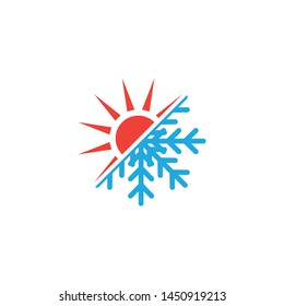 Hot and cold icon graphic design template