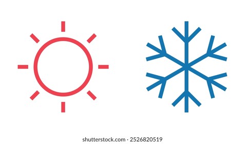 scharfe kalte Symbol-Linie, Vektorgrafik, einzelne Hintergrundbilder