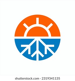 Hot and cold icon logo design.