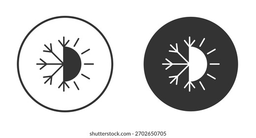 Plantilla de ilustración de diseño de logotipo de icono caliente y frío. Estilo sólido