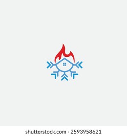 Hot and cold icon logo flat vector design