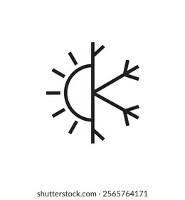 hot cold icon outline vector eps editable stroke