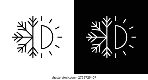 Icono caliente y frío, signo de Vector de contorno, Descarga de diseño de logotipo