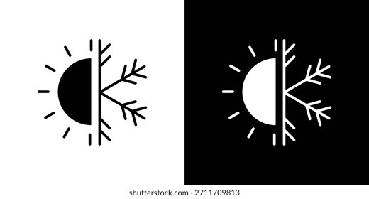 Icono caliente y frío Set colección. Silueta de Vector.