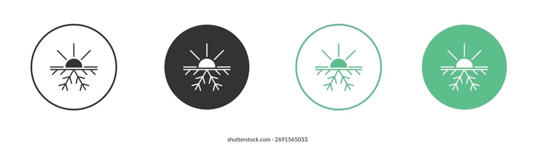 Conjunto de iconos calientes y fríos. para concepto móvil y Diseño web.