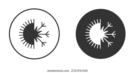 Ícone quente e frio silhueta forma gráfico simples símbolos clipart