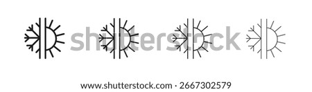 Hot and cold icon simple black vectors pack. Design infographic element