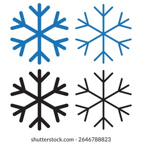 Icono caliente o frío. Icono del sol y del copo de nieve. Icono caliente o frío. Sol y copo de nieve sólido y línea icono. colección de Vector. archivo eps.