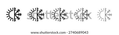 Hot and cold icon Vector illustration in solid and black and white. EPS10